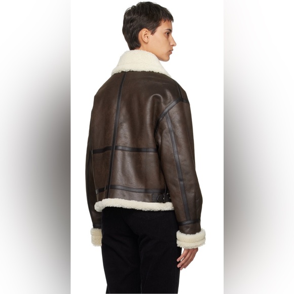 DUNST - Brown Loose Fit Faux-Shearling Jacket - Picture 2 of 7